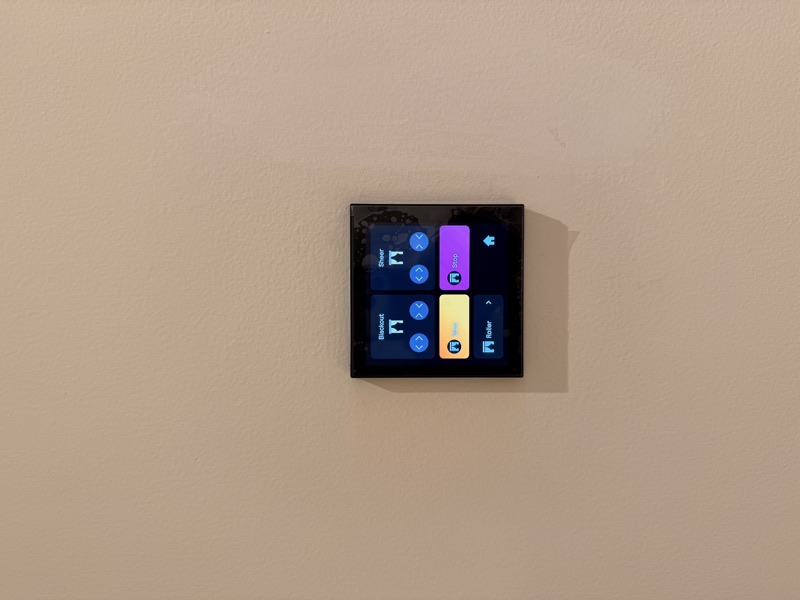 A dedicated touchscreen interface for blackout curtains, sheers and roller shades.